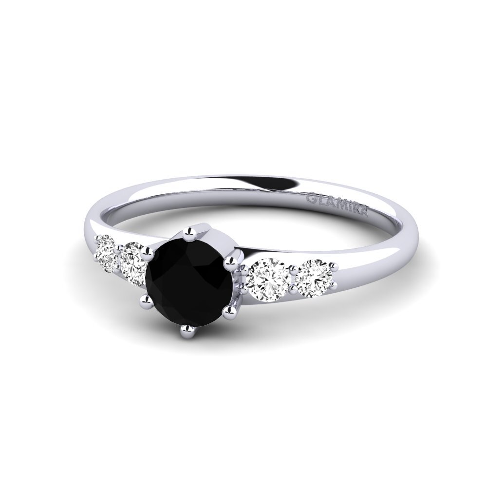 Ónix Negro Anillo de compromiso Lugh