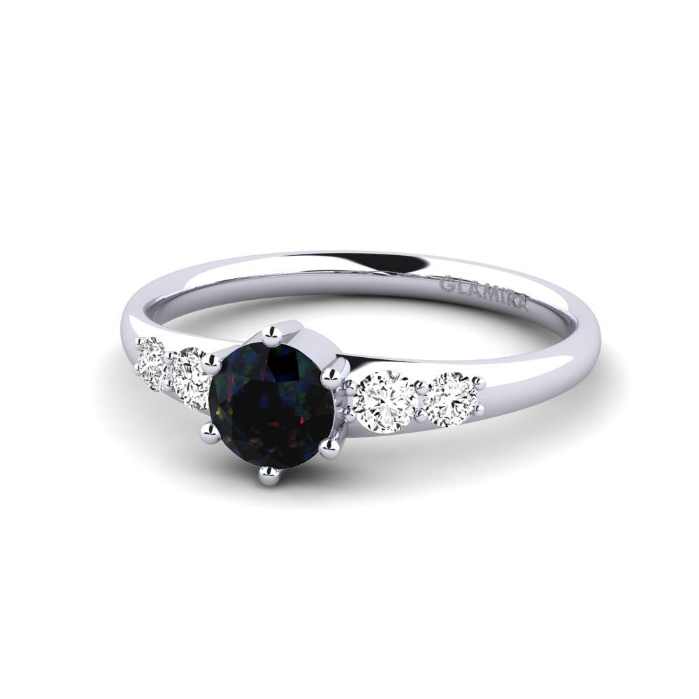 Black Opal Engagement Ring Lugh