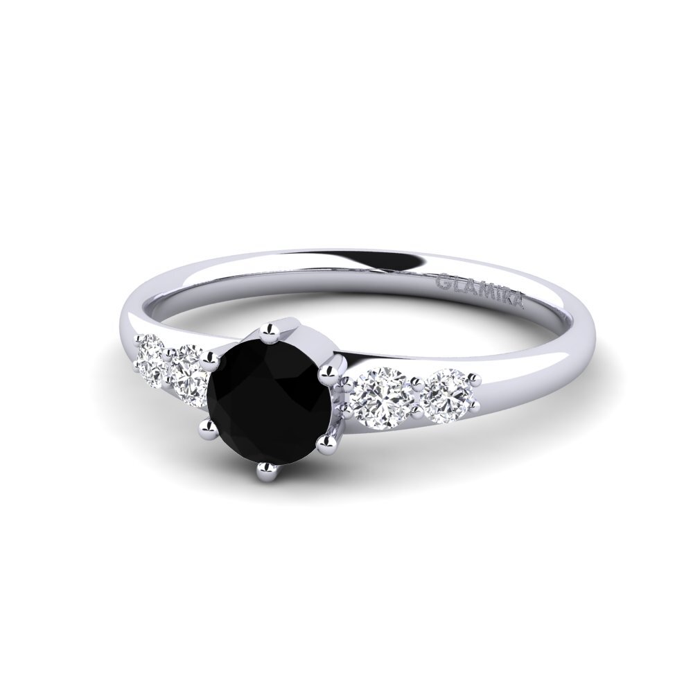 Black Sapphire Engagement Ring Lugh