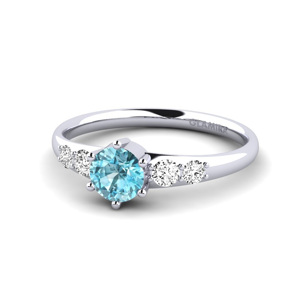 Circón Azul Anillo de compromiso Lugh