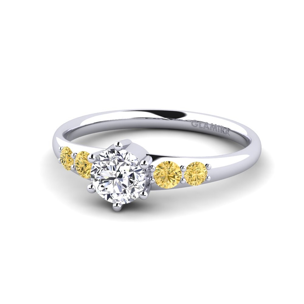 18k Oro Blanco Diamante Anillo de compromiso Lugh