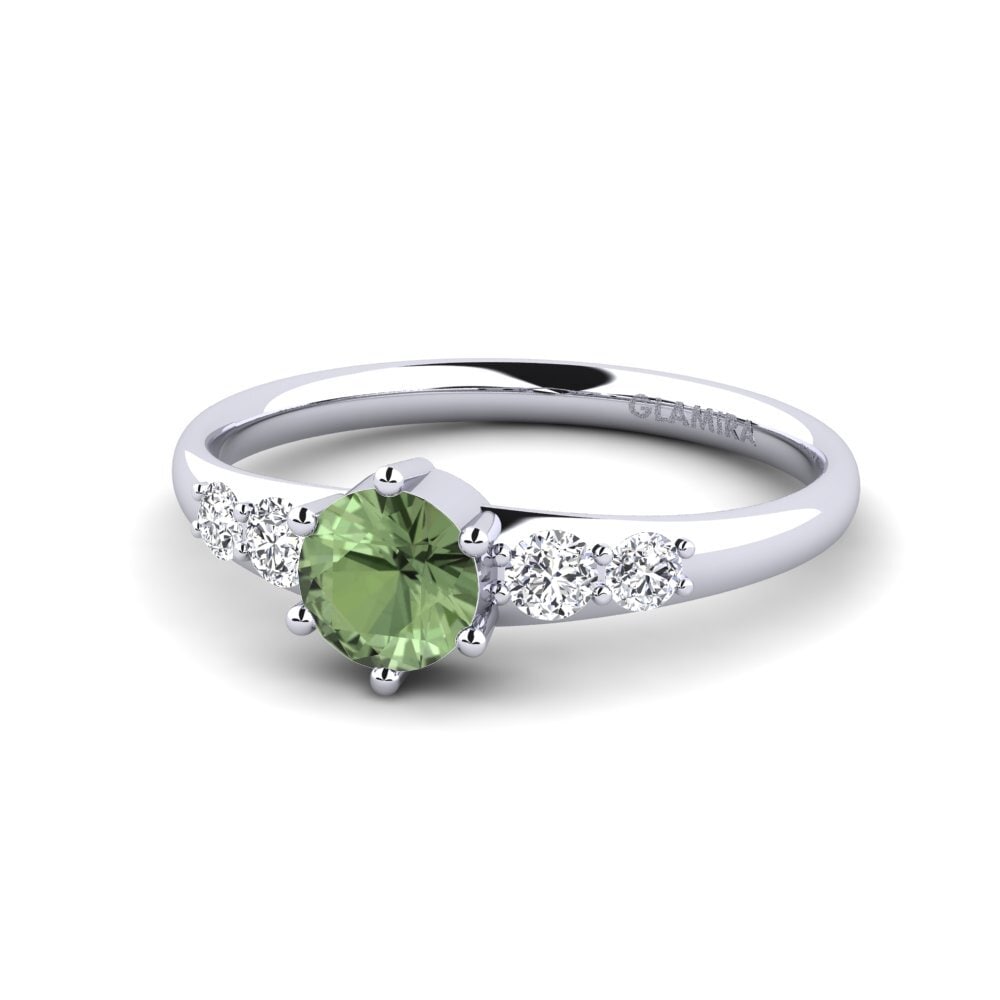 Zafiro Verde Anillo de compromiso Lugh