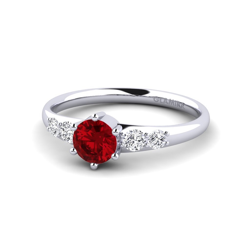 Circonita Roja Anillo de compromiso Lugh