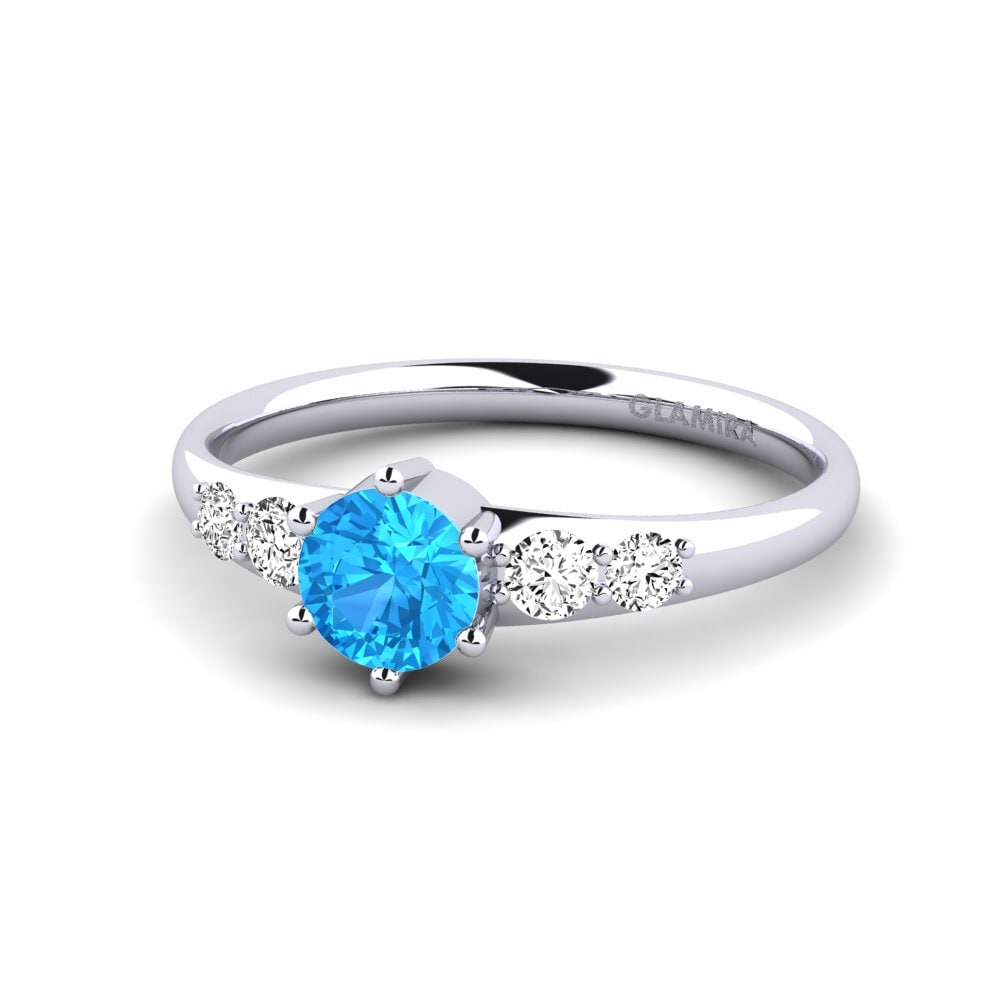 Blå Topas Forlovelsesring Lugh