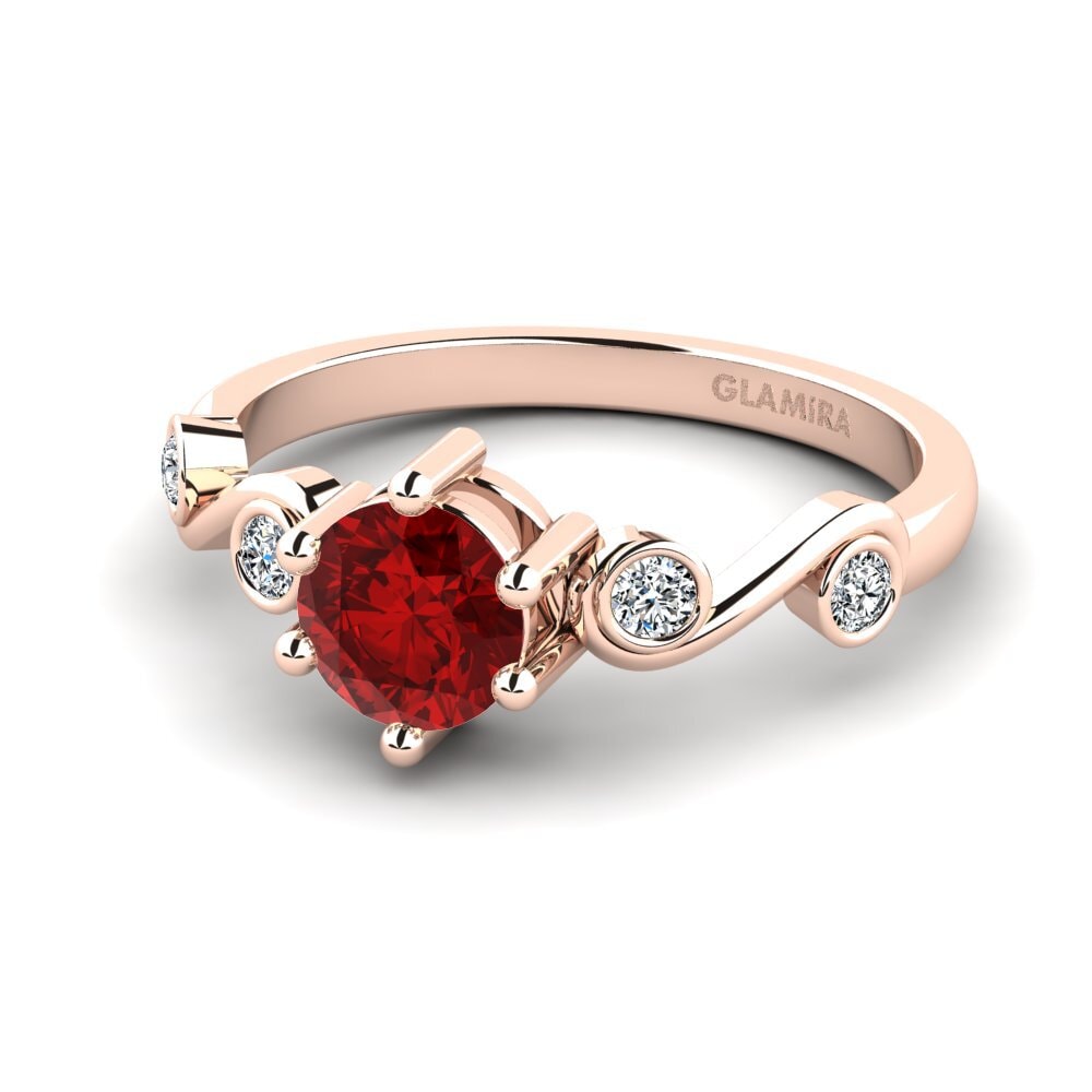 18ct Rose Gold Ruby (Lab Created) Women's Ring Lyth