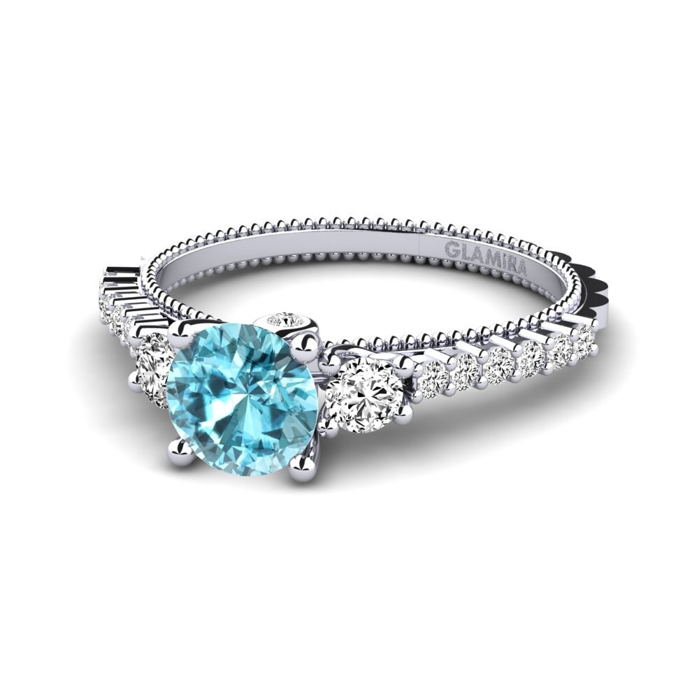 Circón Azul Anillo de compromiso Mabilia