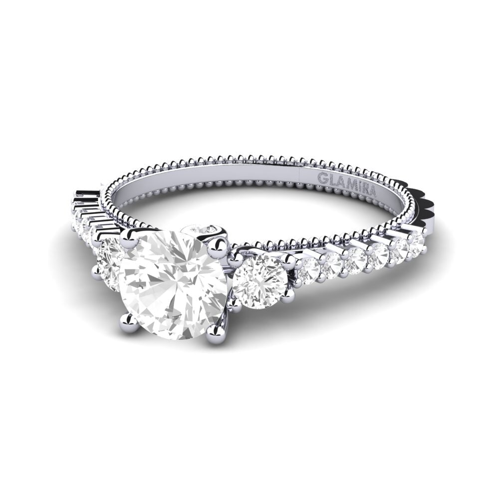 Zafiro blanco Anillo de compromiso Mabilia
