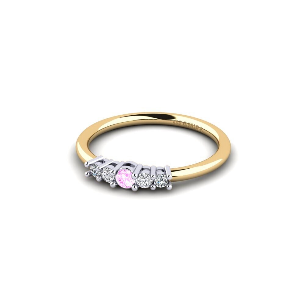 3 & 5 Stones Pink Sapphire 9ct Yellow & White Gold Rings