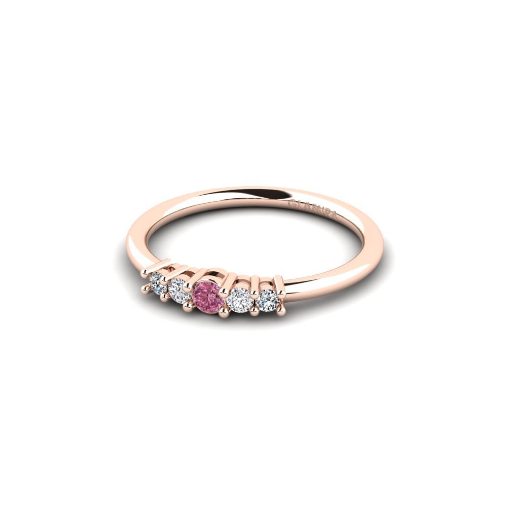 Anillos 14k Oro Rosa Granate Rhodolite 3 & 5 Piedras