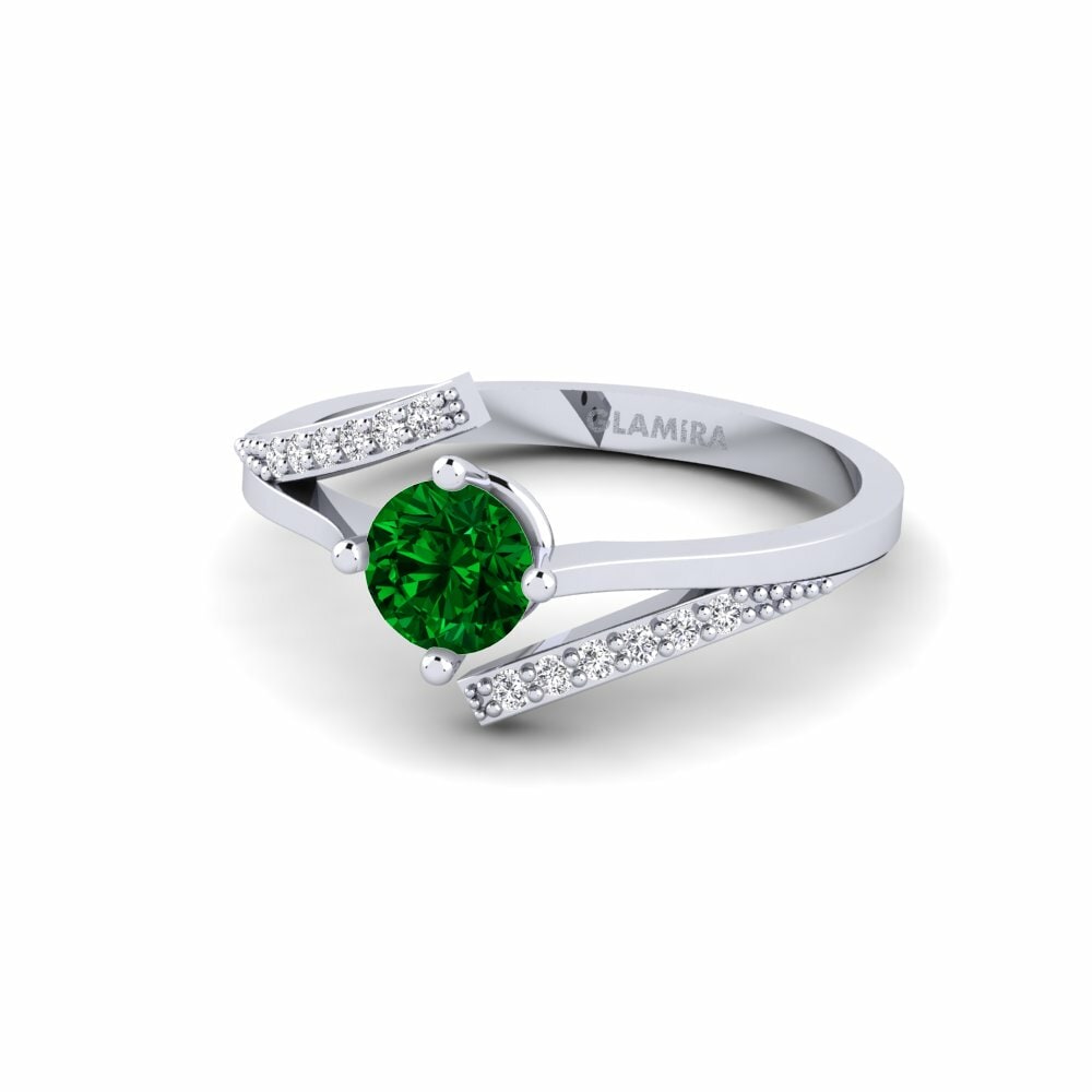 Green Zirconia Engagement Ring Makares