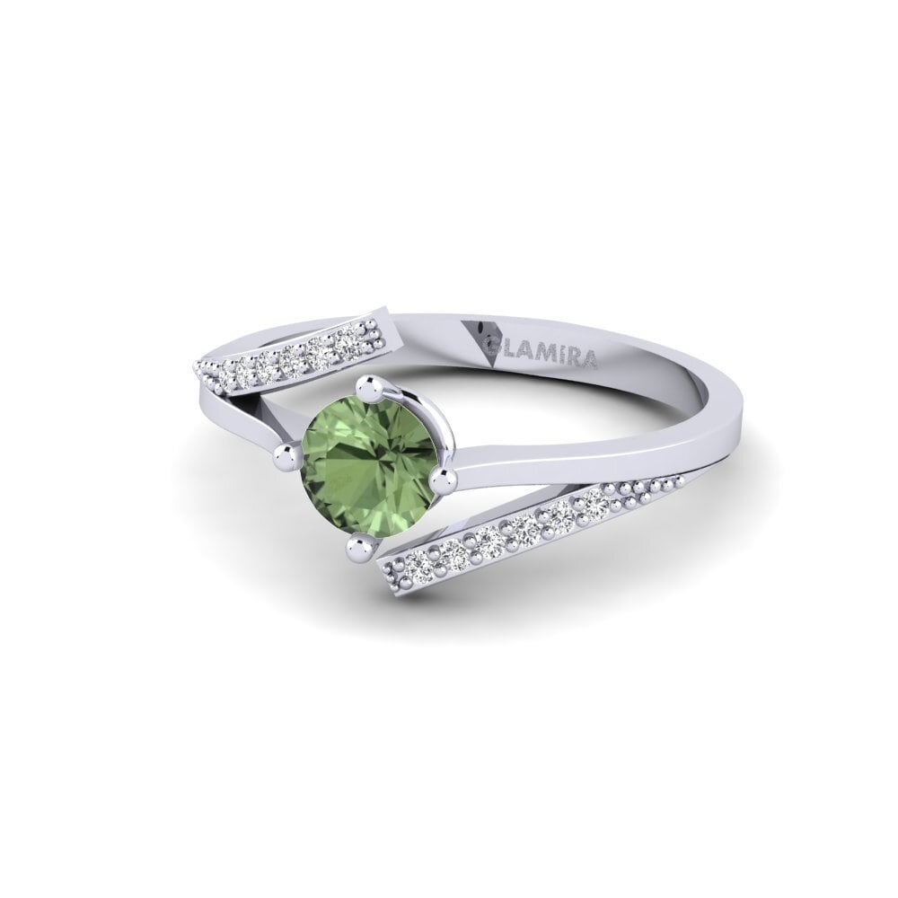 Zafiro Verde Anillo de compromiso Makares