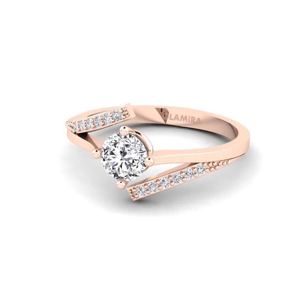 14k Oro Rosa Anillo de compromiso Makares