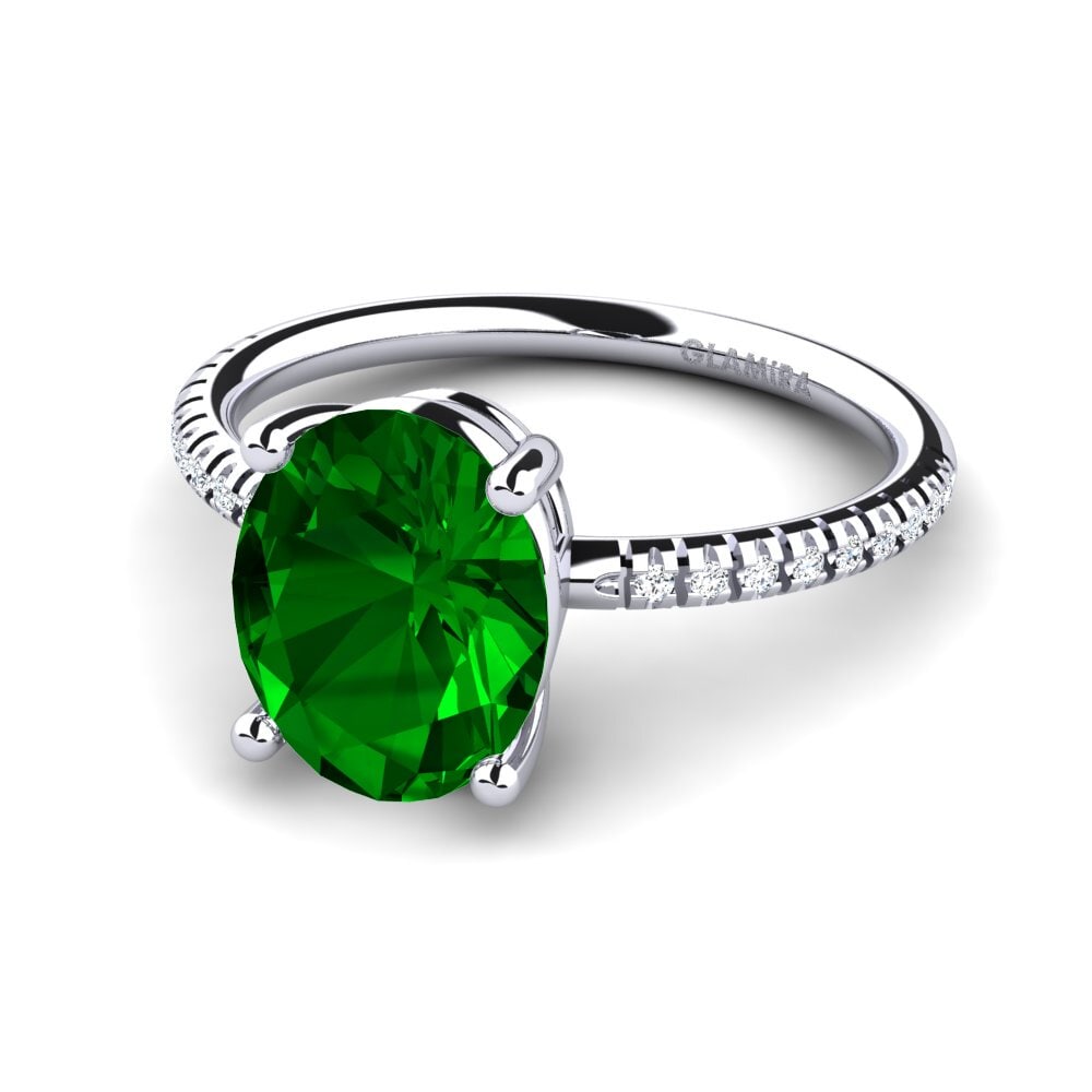 Green Zirconia Engagement Ring Malgosia