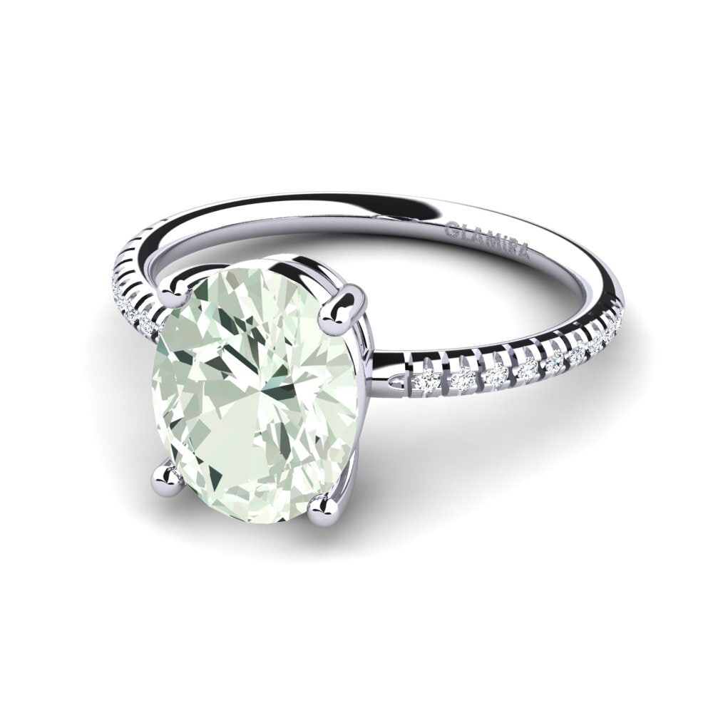 Green Amethyst Engagement Ring Malgosia