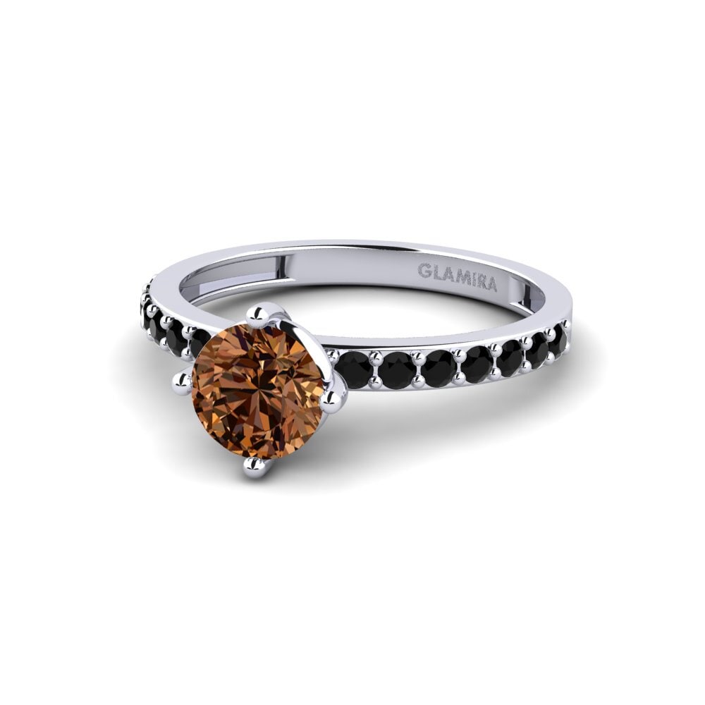 18k Oro Blanco Anillo de compromiso Manana