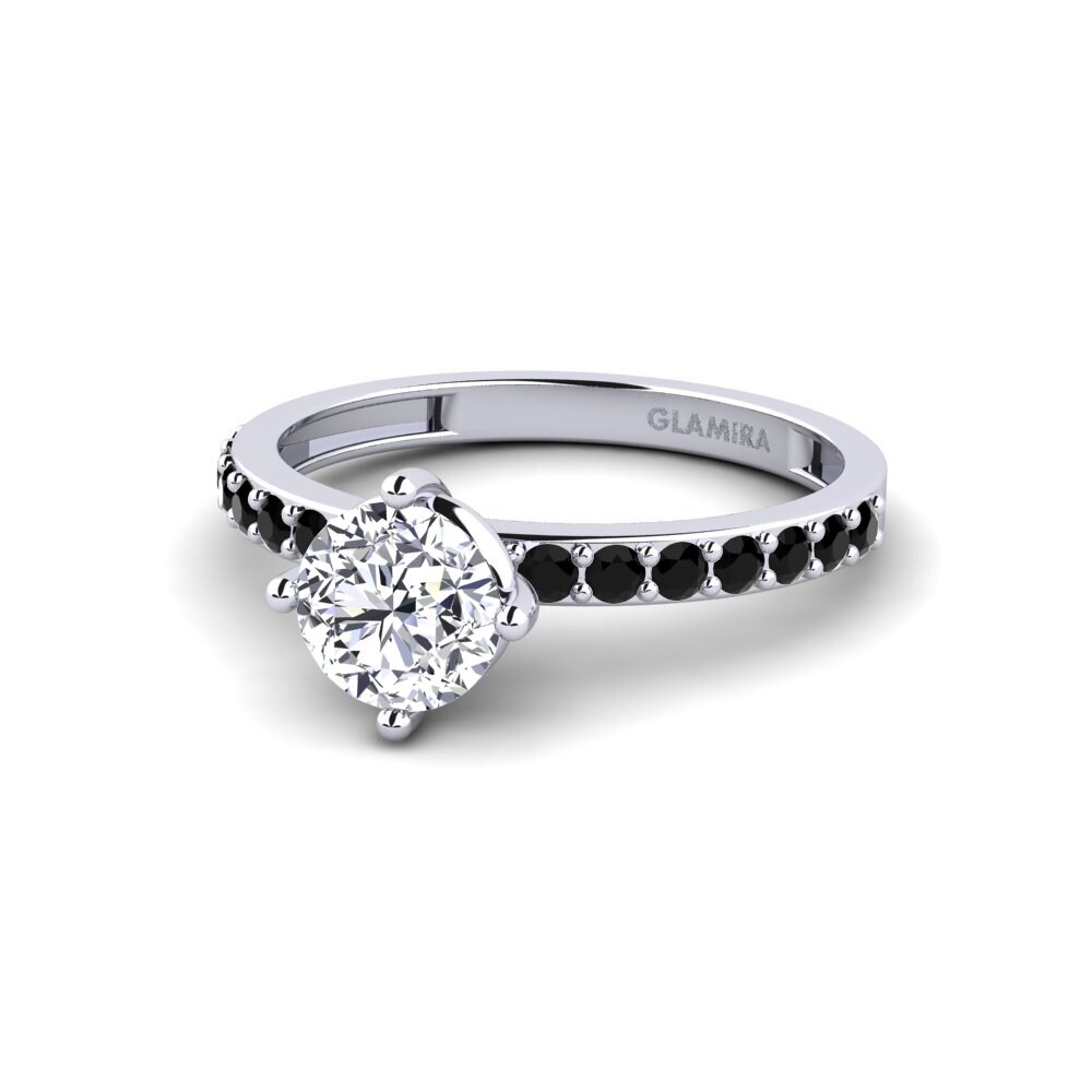 18k Oro Blanco Diamante Anillo de compromiso Manana