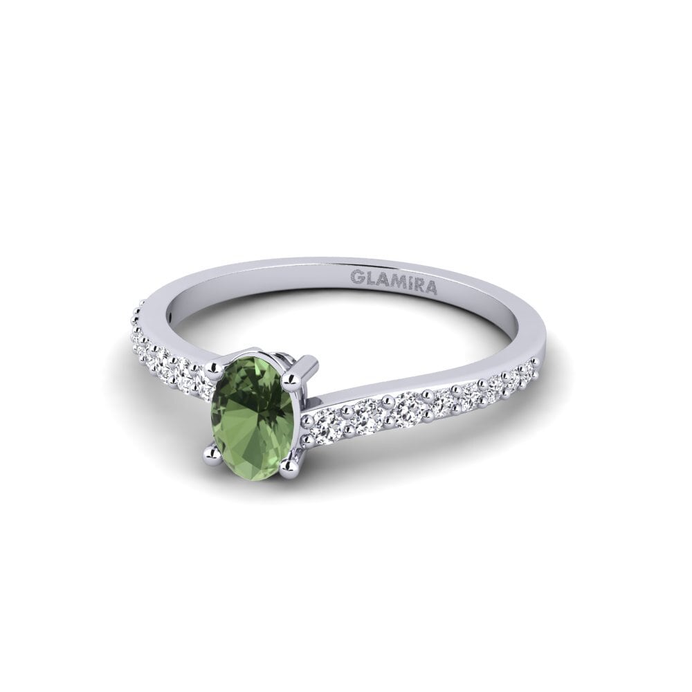 Green Sapphire Engagement Ring Megalonea