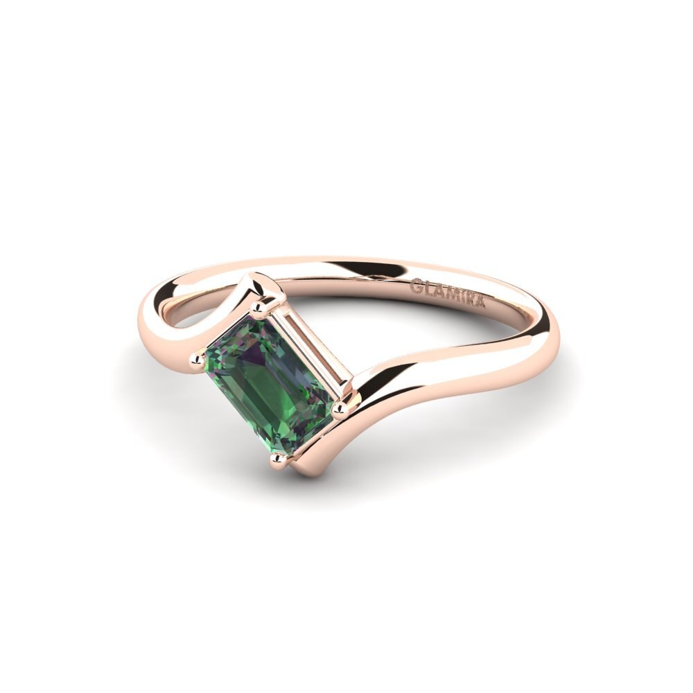 14k Oro Rosa Topacio Místico Anillo de compromiso Menba