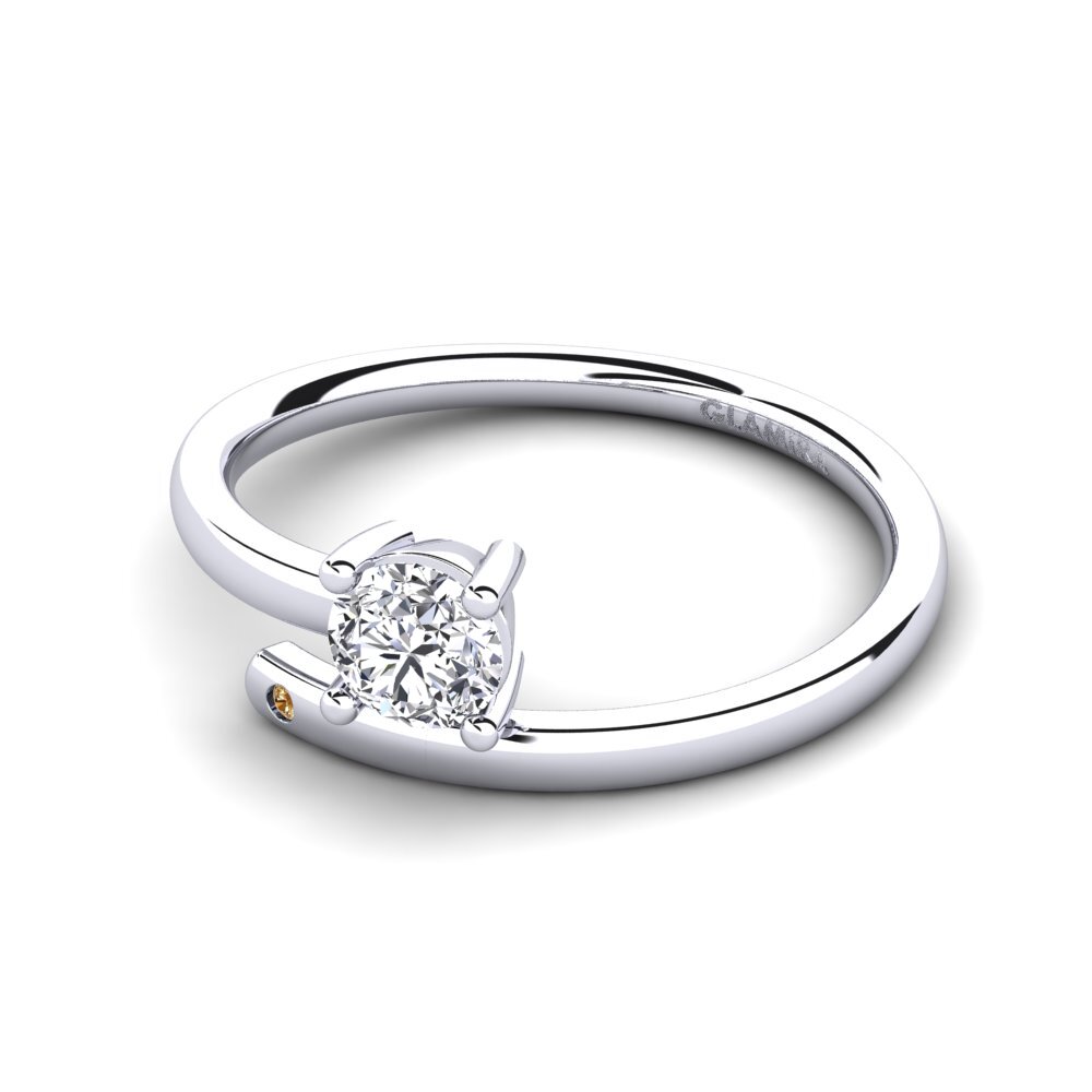 18k Oro Blanco Diamante Anillo de compromiso Merrita
