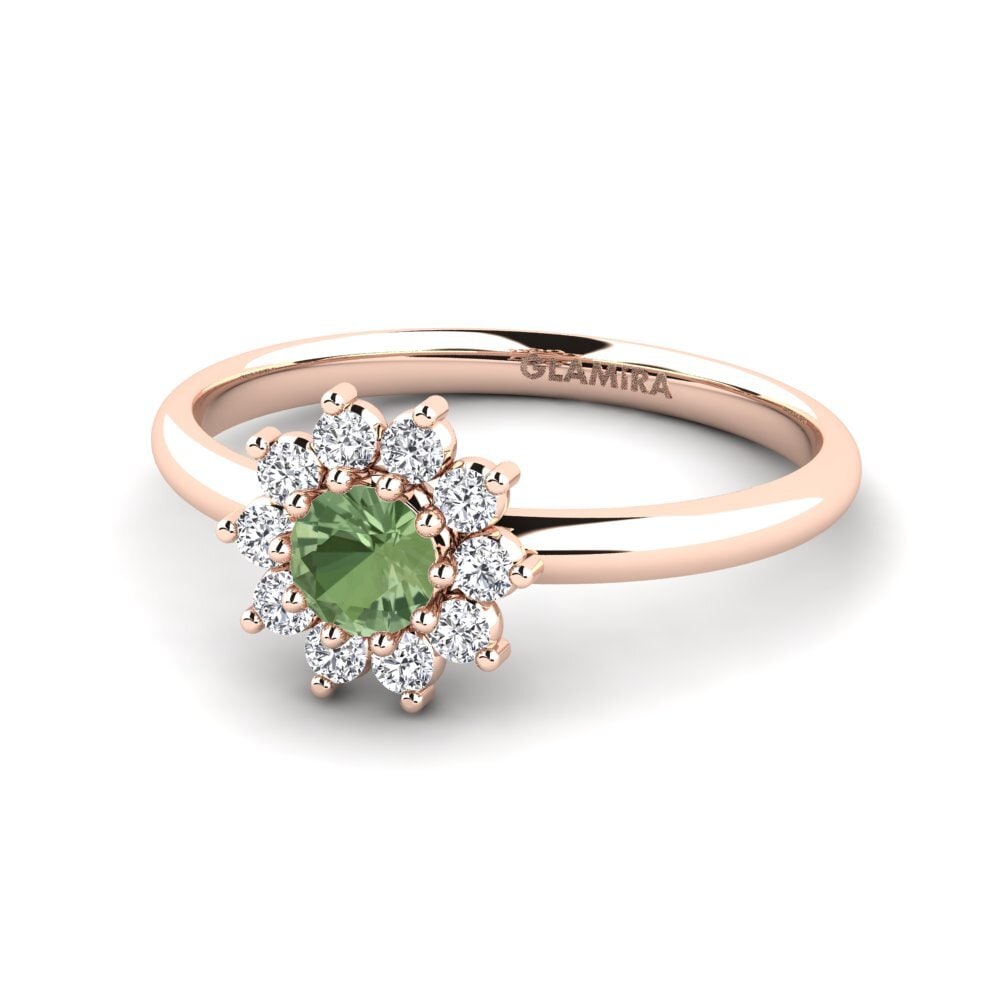 Zafiro Verde Anillo de compromiso Mesic