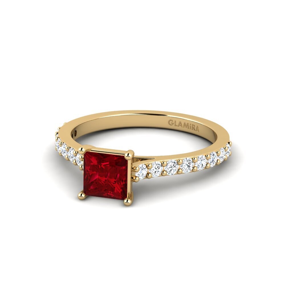 Red Zirconia Engagement Ring Moqu