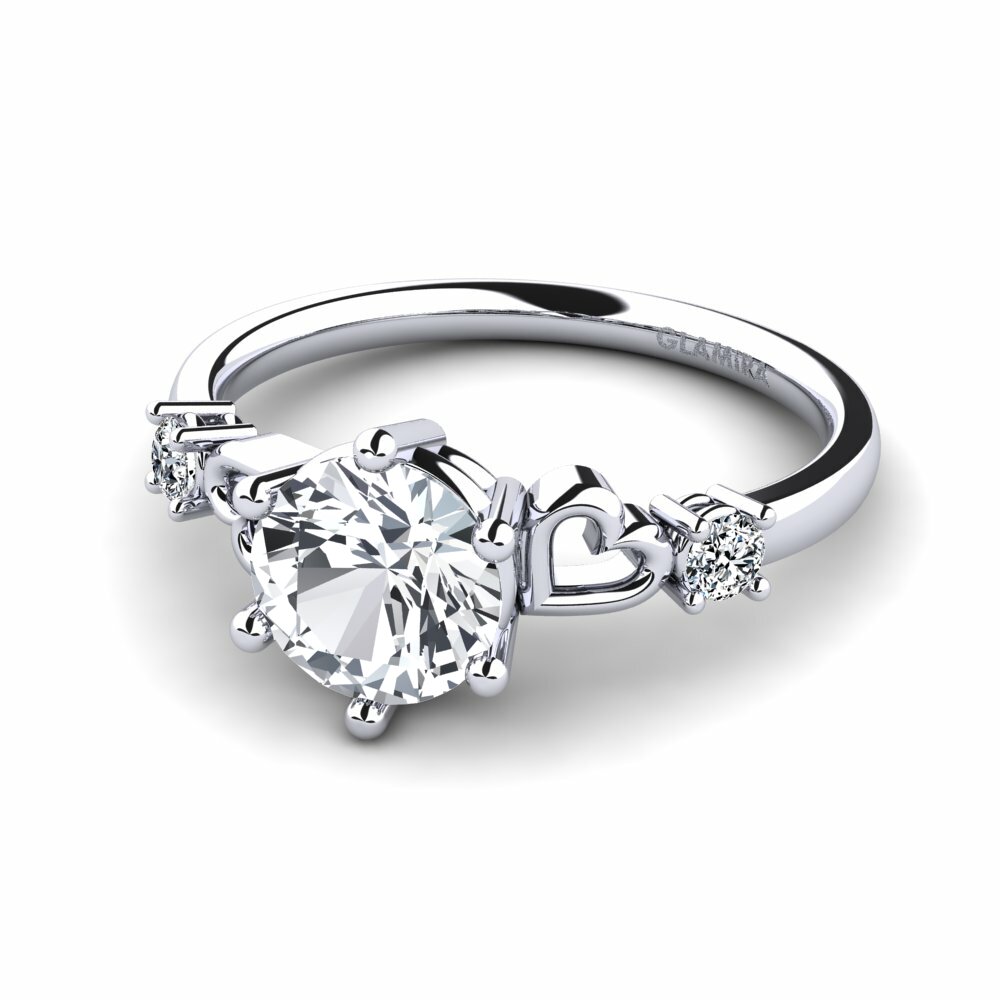 Circón Blanco Anillo de compromiso Naidene