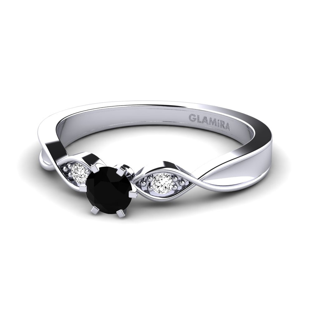 Ónix Negro Anillo de compromiso Neveda