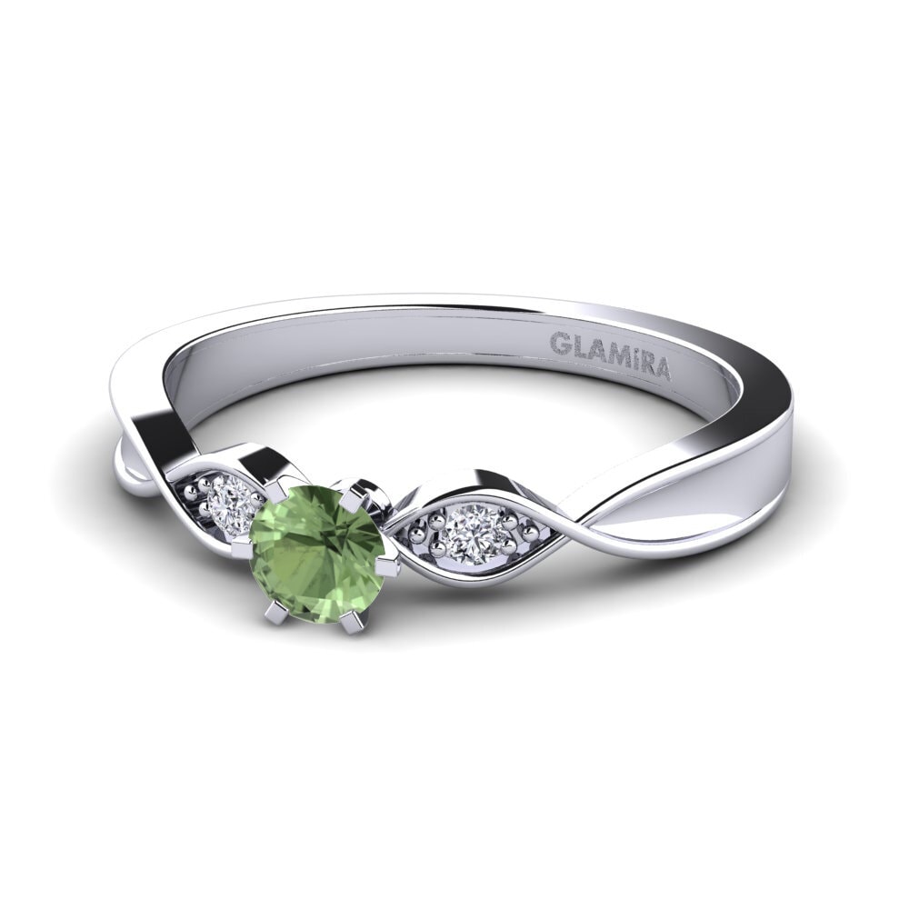 Zafiro Verde Anillo de compromiso Neveda