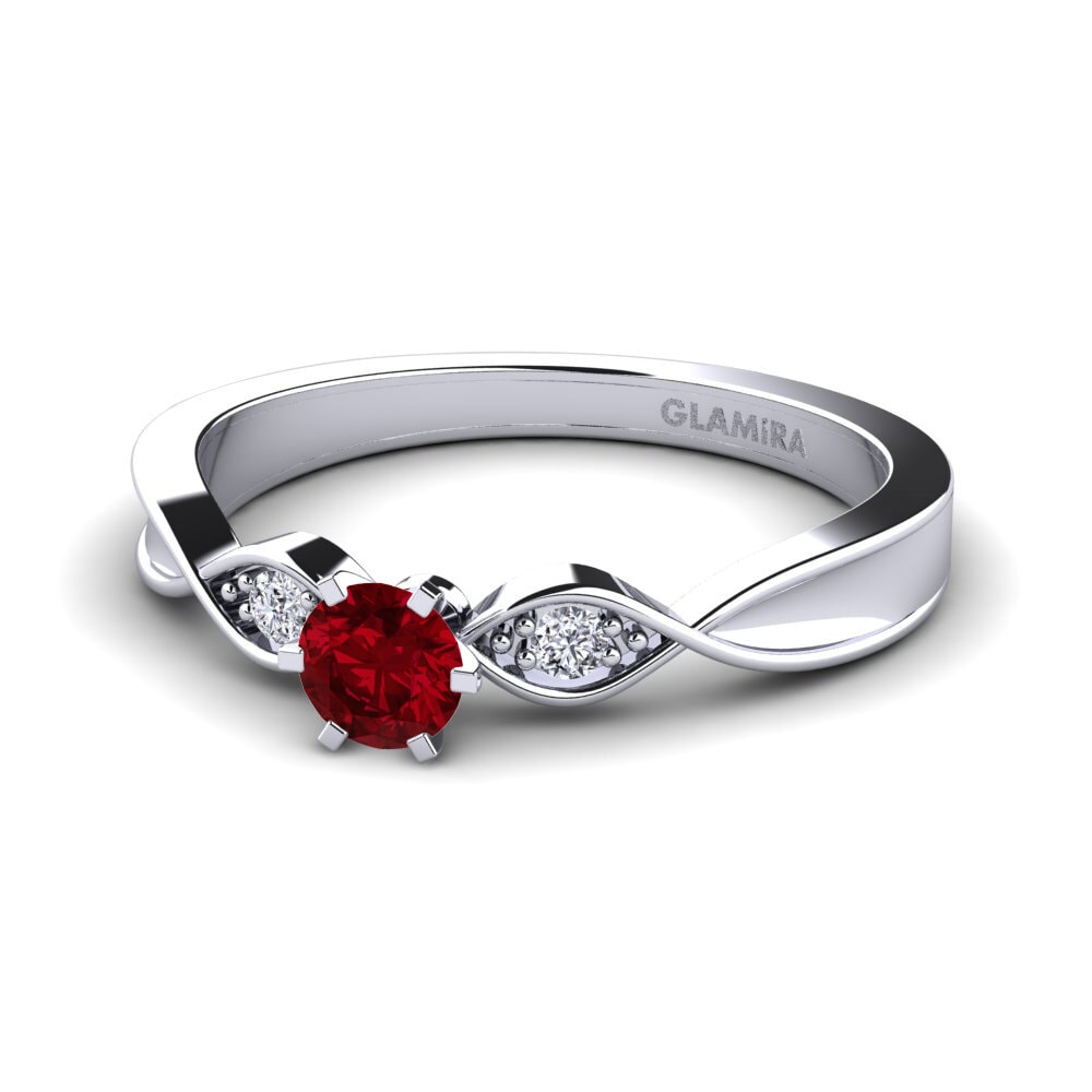 Circonita Roja Anillo de compromiso Neveda