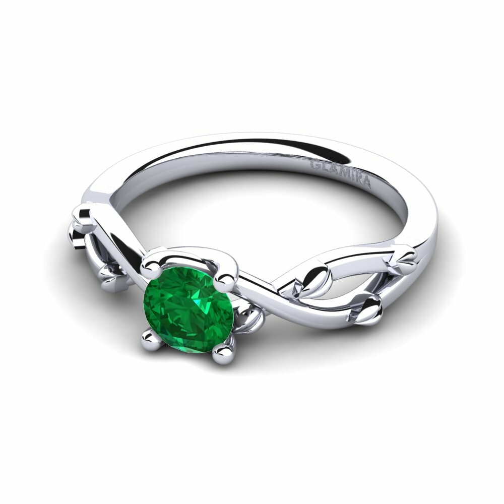 Esmeralda (creada en laboratorio) Anillo de compromiso Alabate