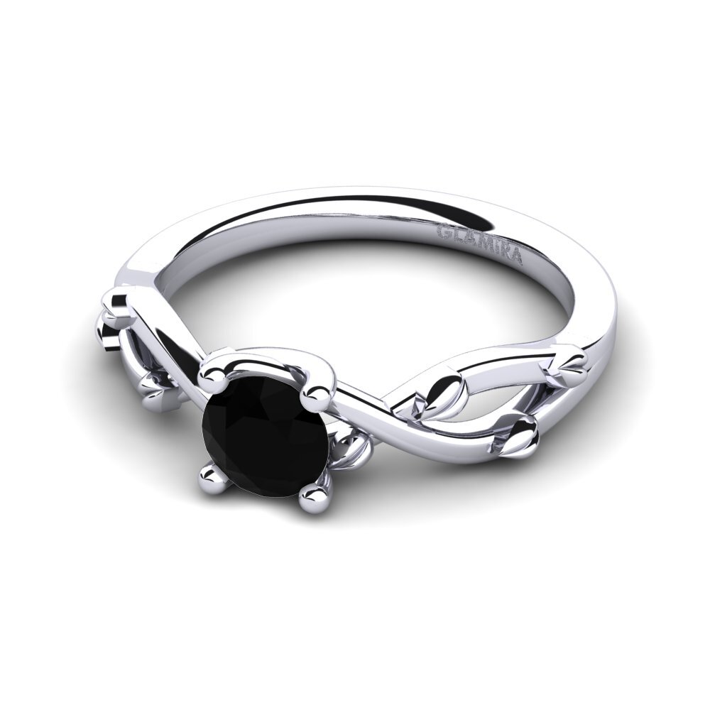 Diamante Negro Anillo de compromiso Alabate