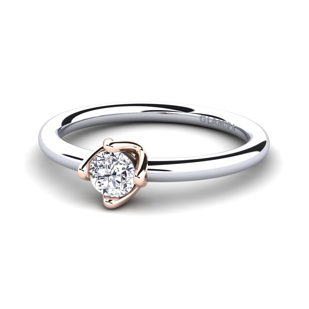 18ct White & Rose Gold Diamond Women's Ring Loredana