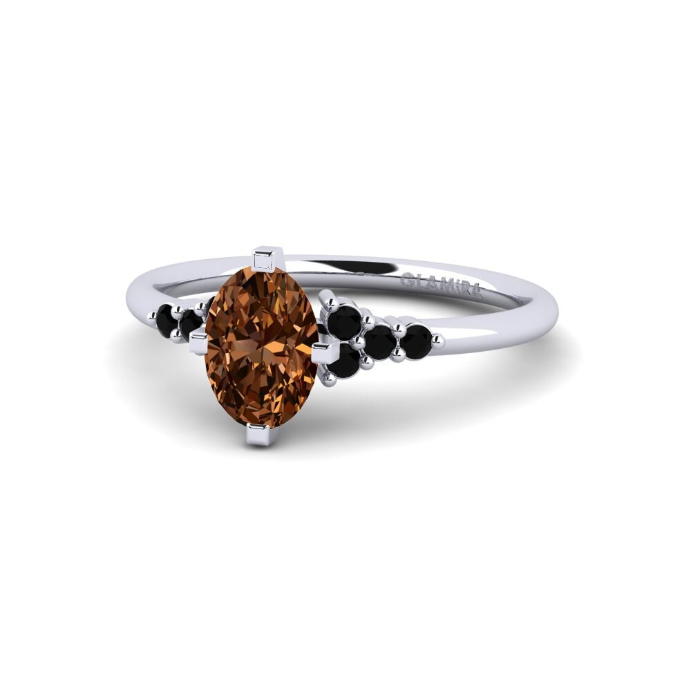 18k Oro Blanco Anillo de compromiso Odelyn