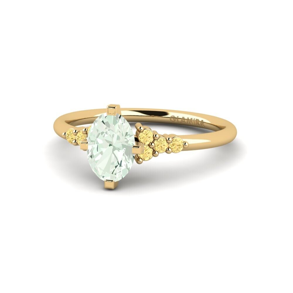 Green Amethyst Engagement Ring Odelyn