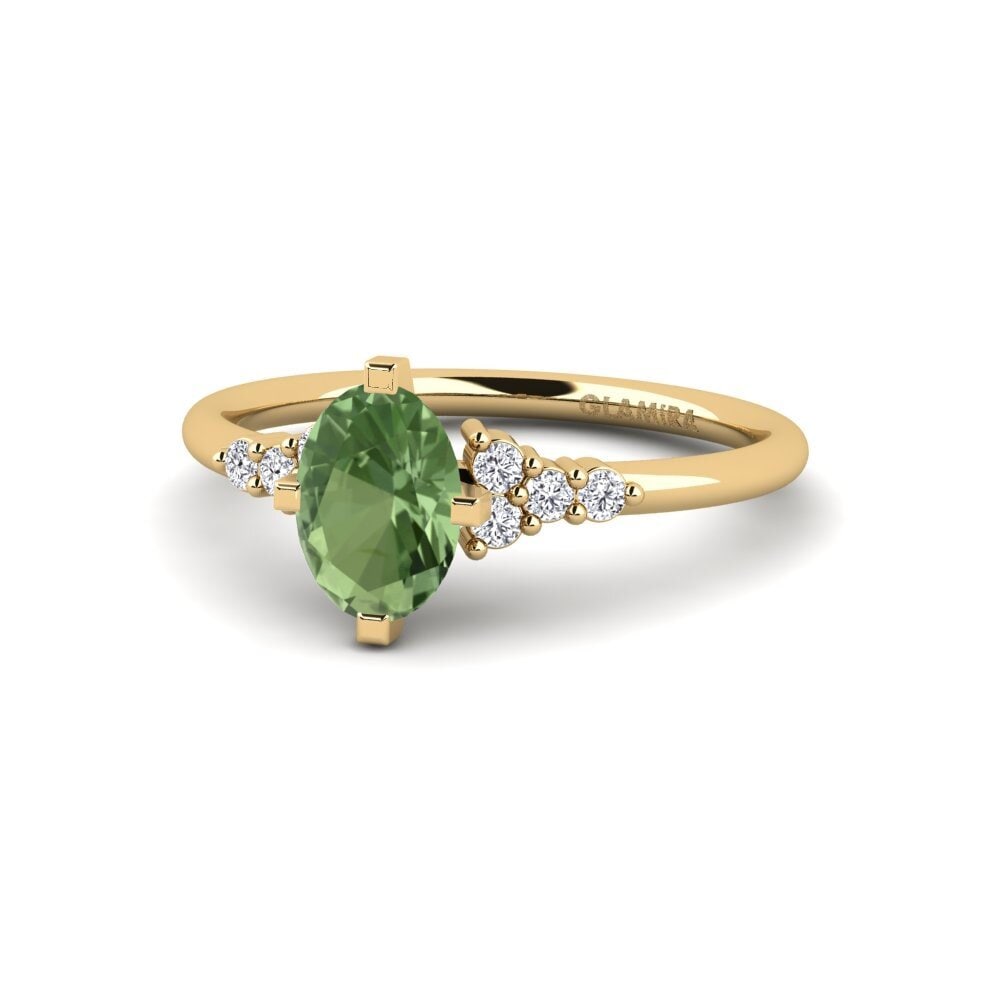 Zafiro Verde Anillo de compromiso Odelyn