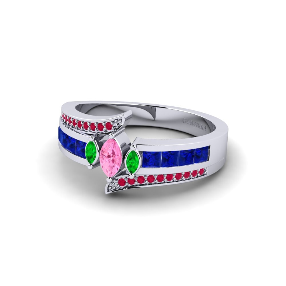 18ct White Gold Pink Sapphire Engagement Ring Poppy