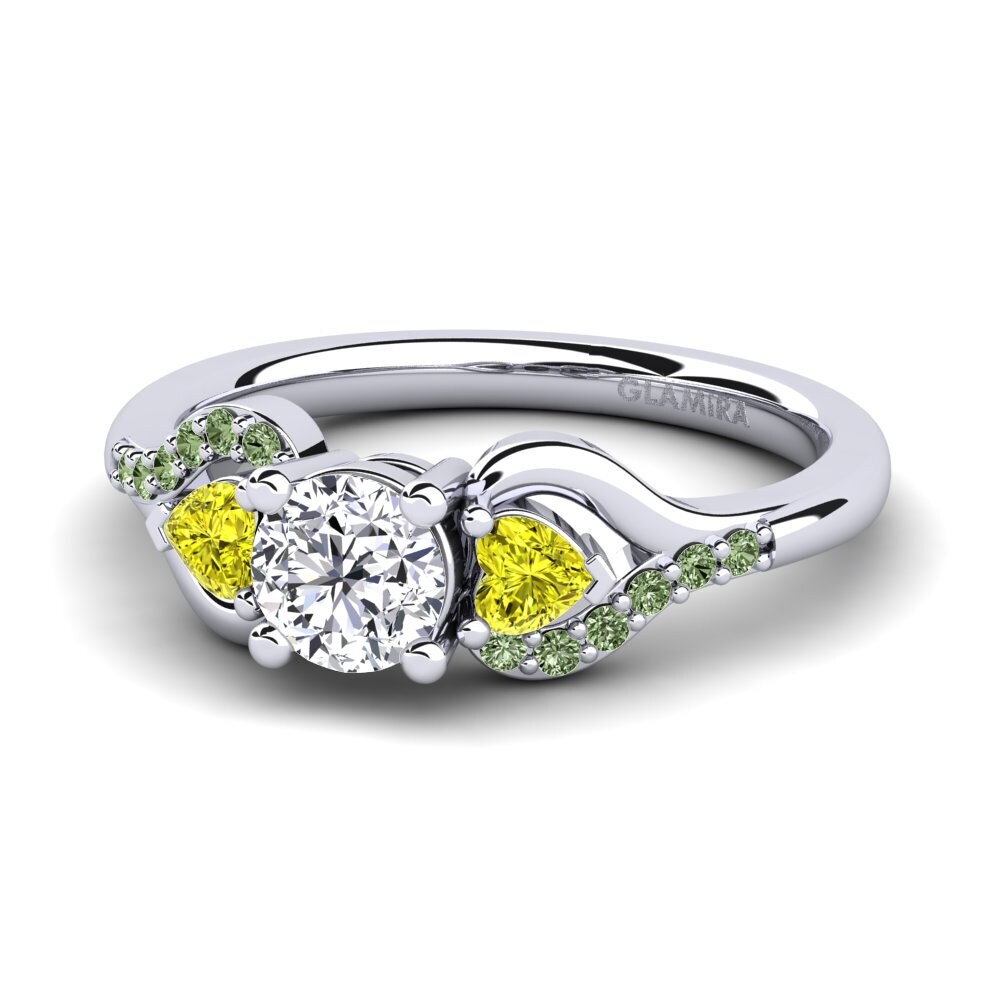 18k Oro Blanco Diamante Anillo de compromiso Roselina 0.5 crt