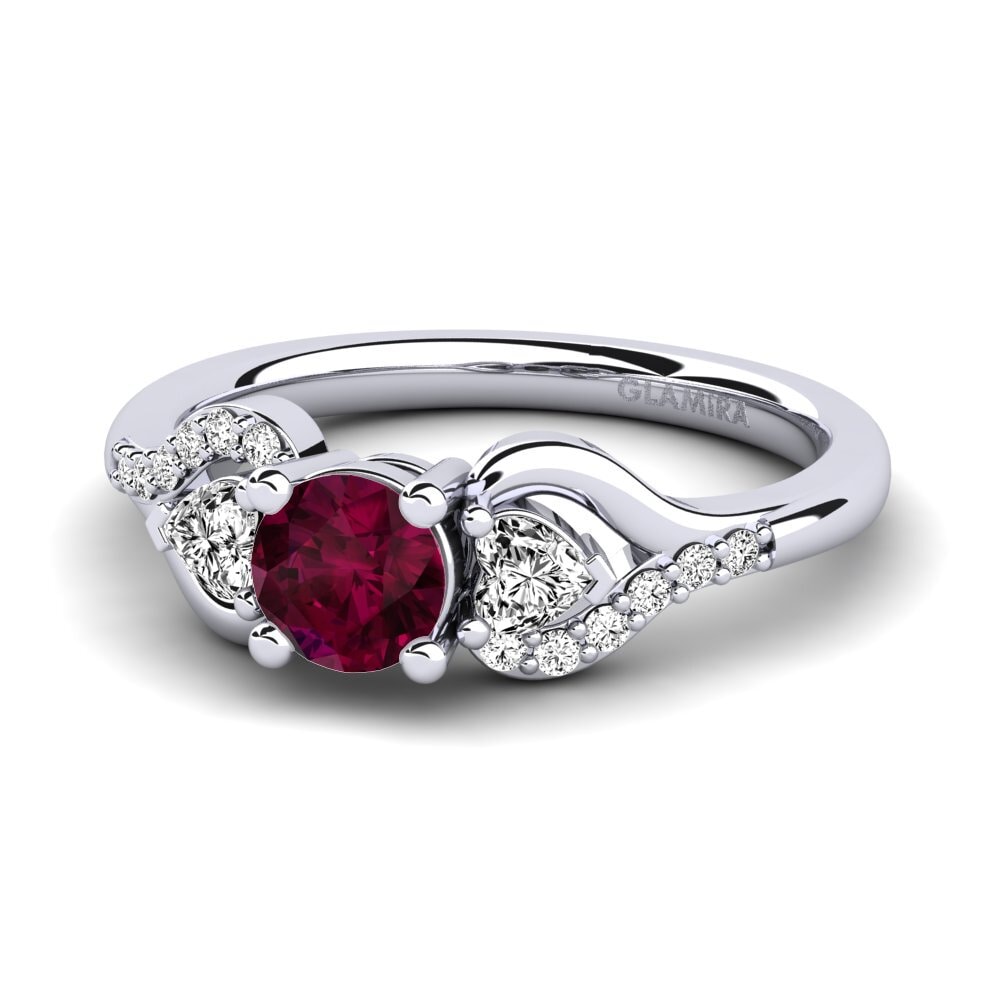 Đá Rhodolite Nhẫn đính hôn Roselina 0.5 crt
