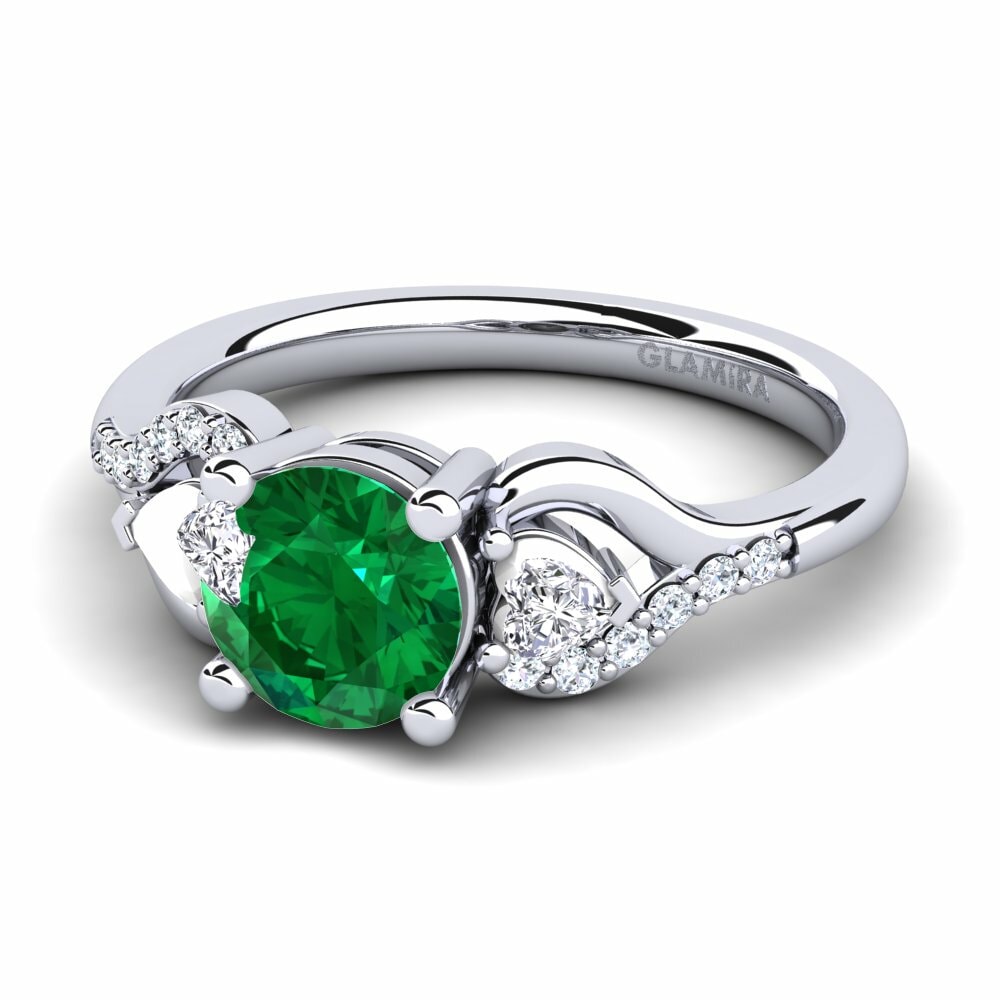 Esmeralda (creada en laboratorio) Anillo de compromiso Roselina 1.0 crt