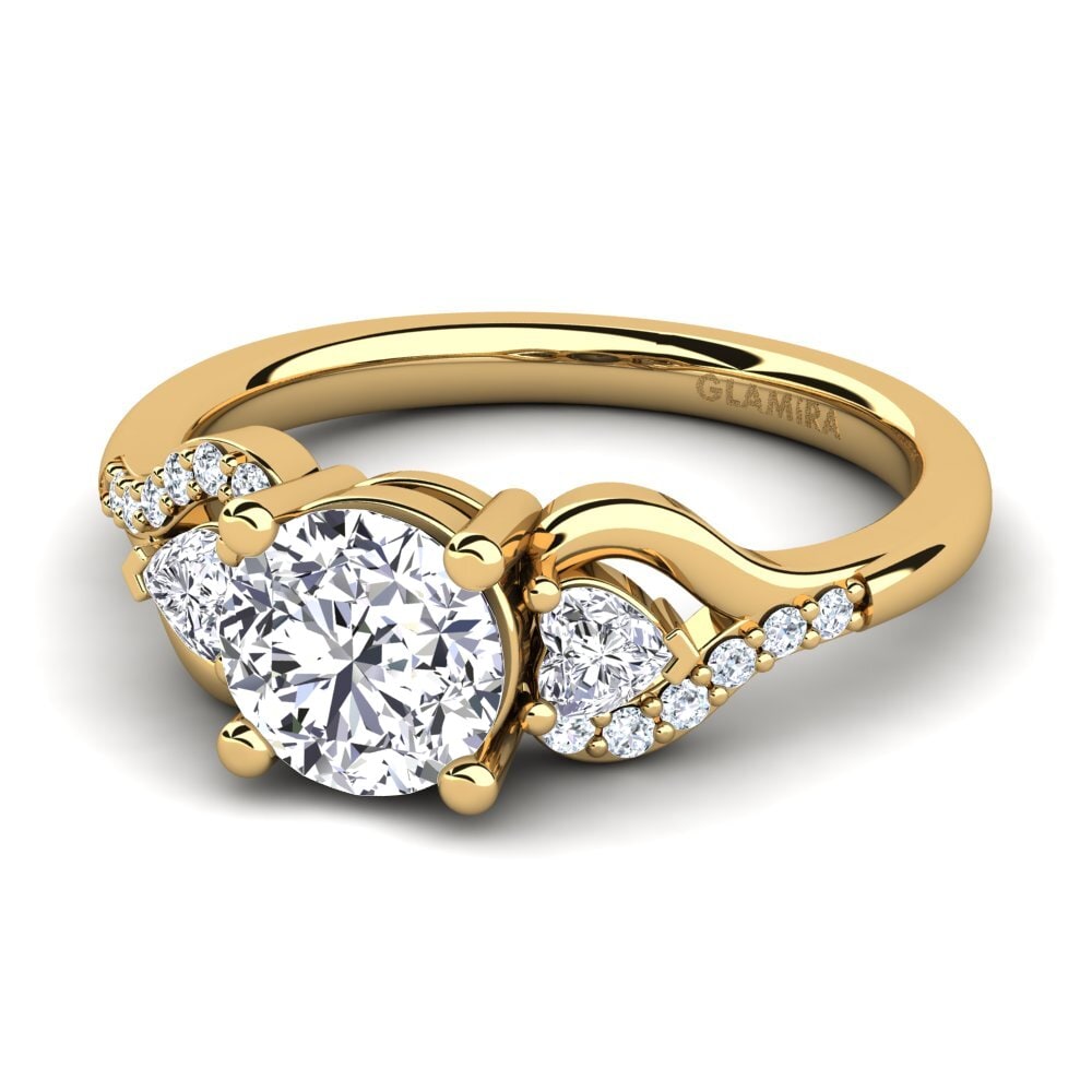 14k Oro Amarillo Anillo de compromiso Roselina 1.0 crt
