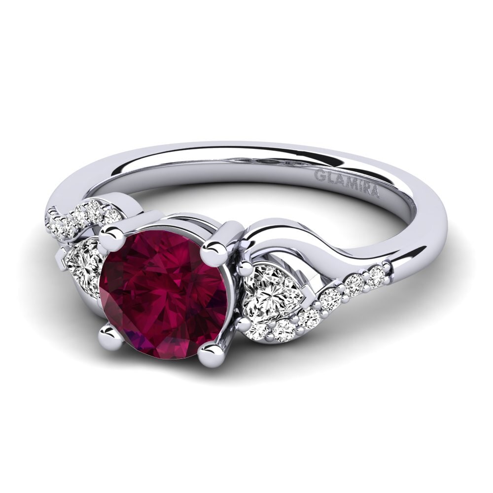 Đá Rhodolite Nhẫn đính hôn Roselina 1.0 crt