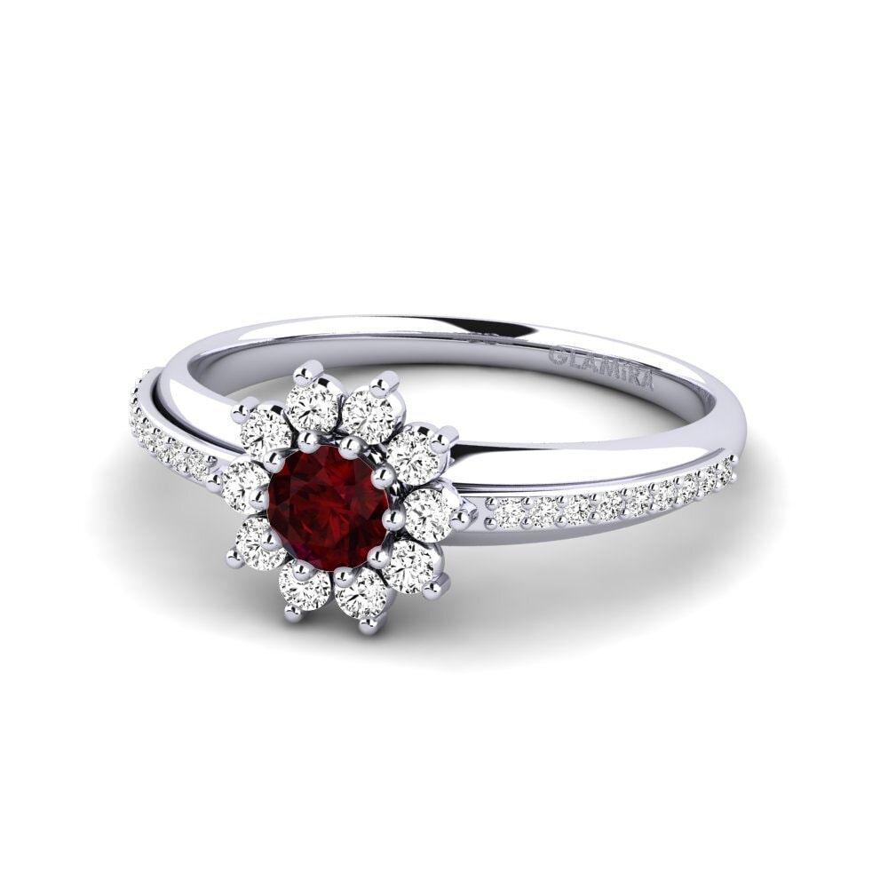 Đá Garnet / Ngọc Hồng Lựu Nhẫn đính hôn Rutorte