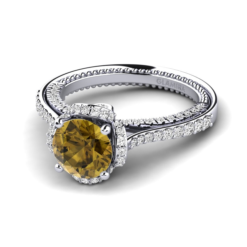 Circón Marrón Anillo de compromiso Sashenka
