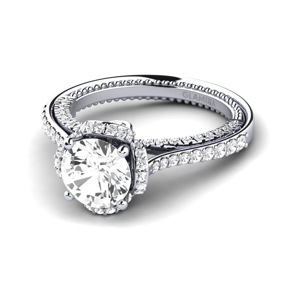Zafiro blanco Anillo de compromiso Sashenka