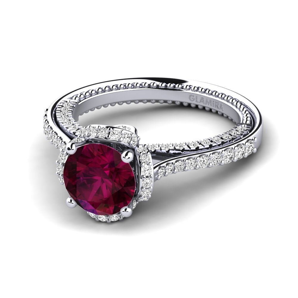 Granate Rhodolite Anillo de compromiso Sashenka