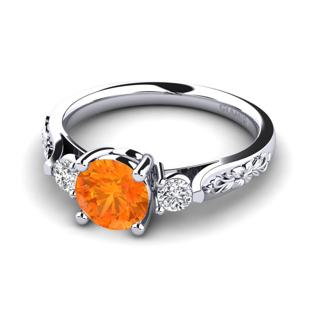 Zafiro Naranja Anillo de compromiso Saundria