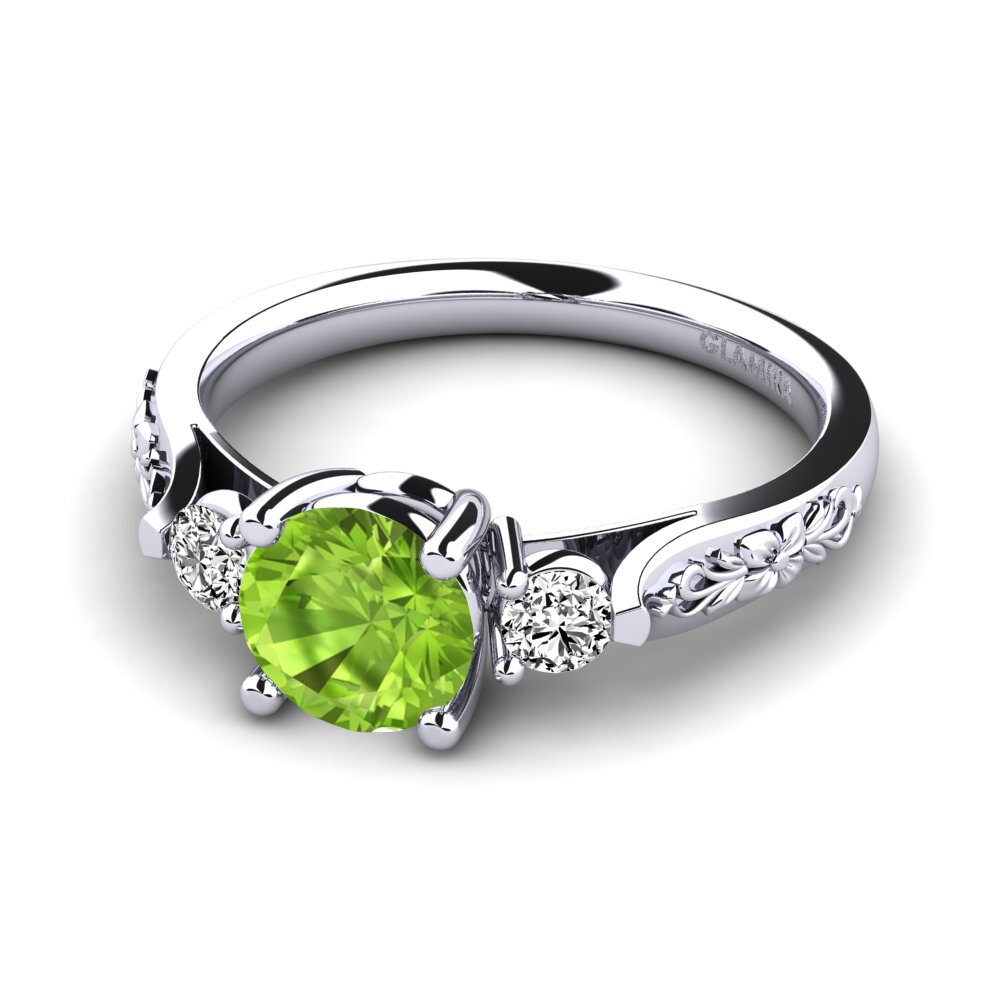 Peridoto Anillo de compromiso Saundria