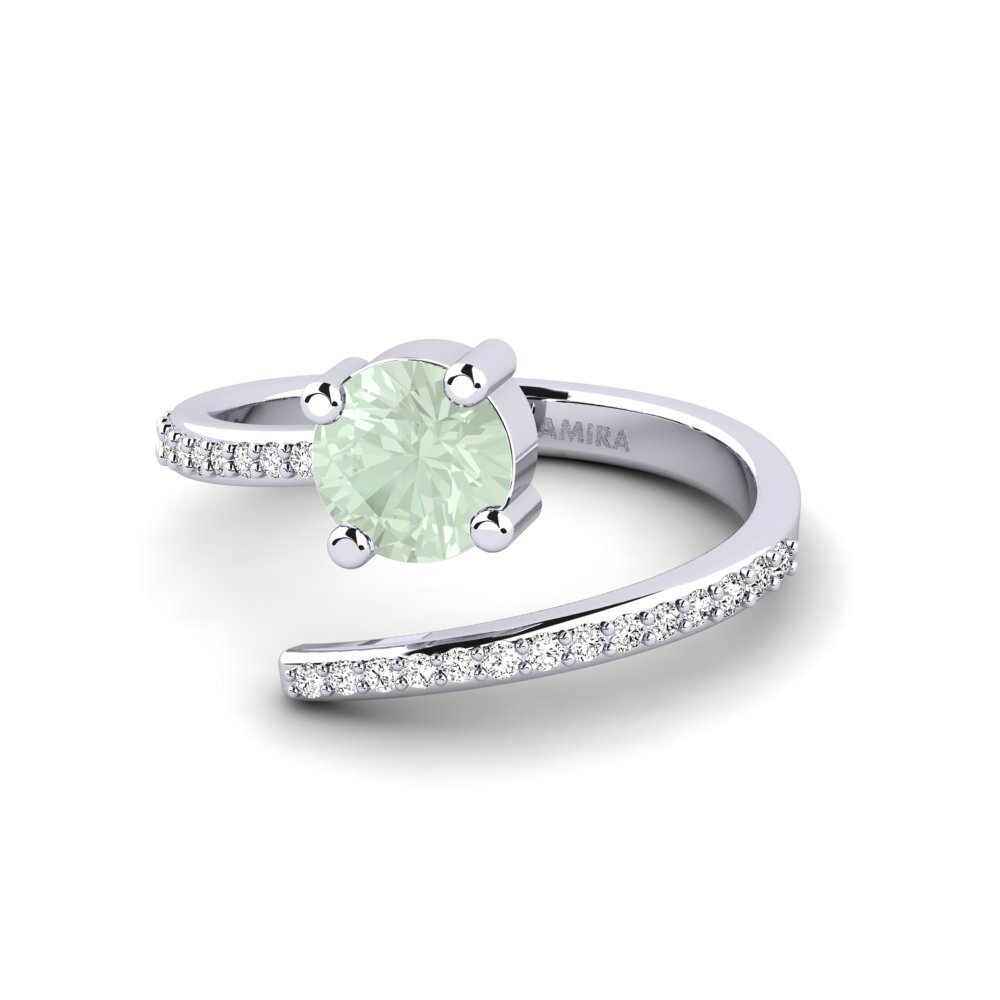 925 Silver Green Amethyst SYLVIE Ring Skinandi