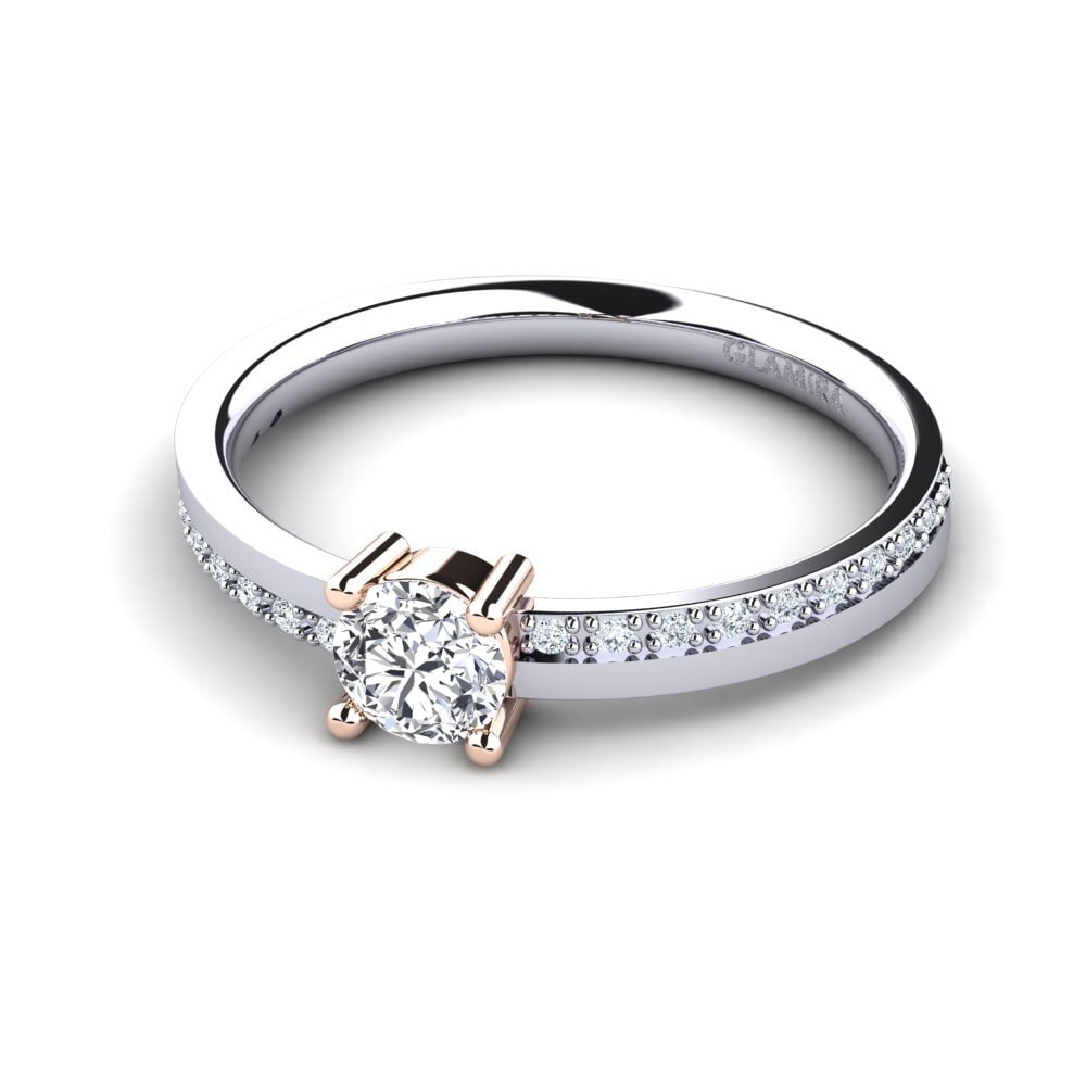 18ct White & Rose Gold Engagement Ring Starila