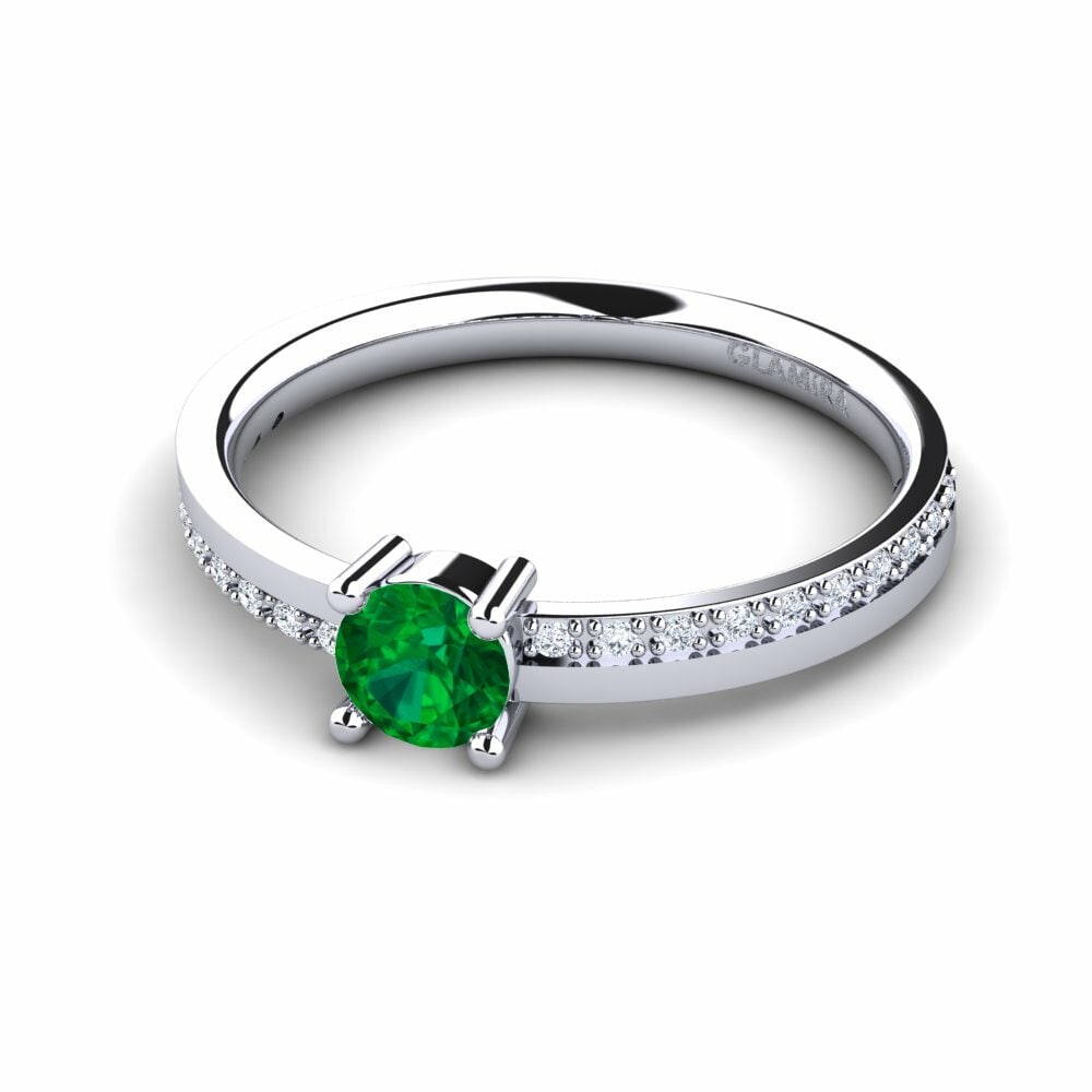 Esmeralda (creada en laboratorio) Anillo de compromiso Starila